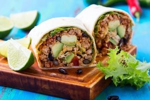 Healthy Brown Rice and Beef Burritos