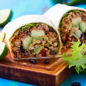 Healthy Brown Rice and Beef Burritos