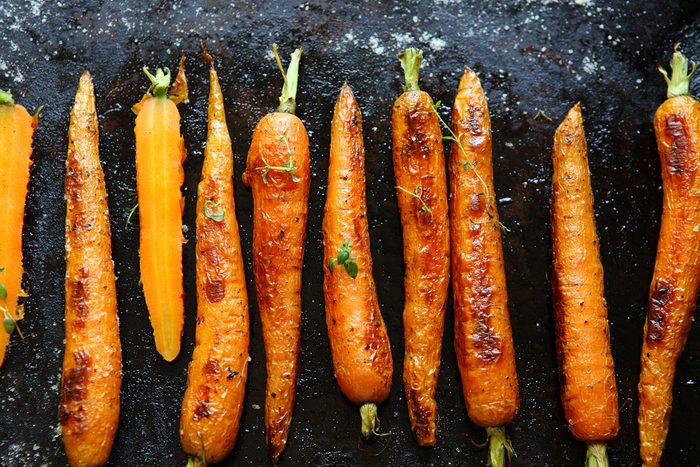Thanksgiving food prep, carrots with peel still on