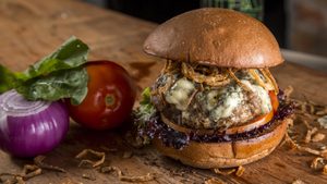 Bison Burgers with Gorgonzola Cheese and Sun-Dried Tomatoes