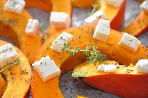 Honey-Roasted Squash with Crumbled Feta and Walnuts