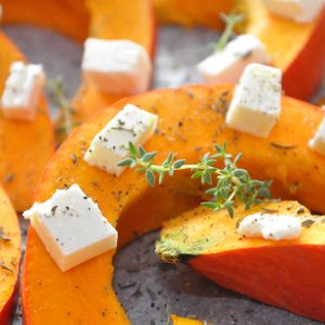 Honey-Roasted Squash with Crumbled Feta and Walnuts