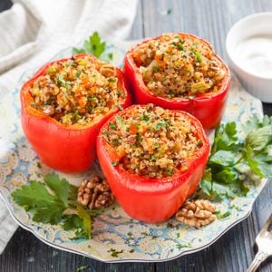 Vegetarian Quinoa-Stuffed Bell Peppers