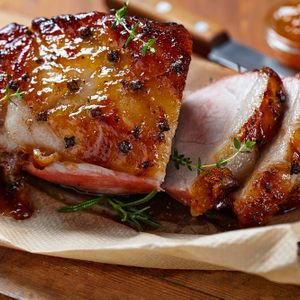 Traditional Baked Ham with a Fruit Glaze