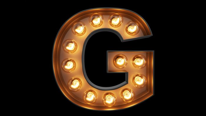 your g spot, the letter g in lights