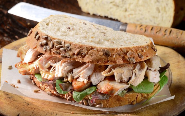 Turkey leftovers, turkey sandwich