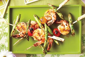 Grilled Shrimp & Asparagus Skewers