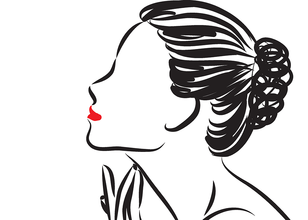 woman in lipstick illustration 
