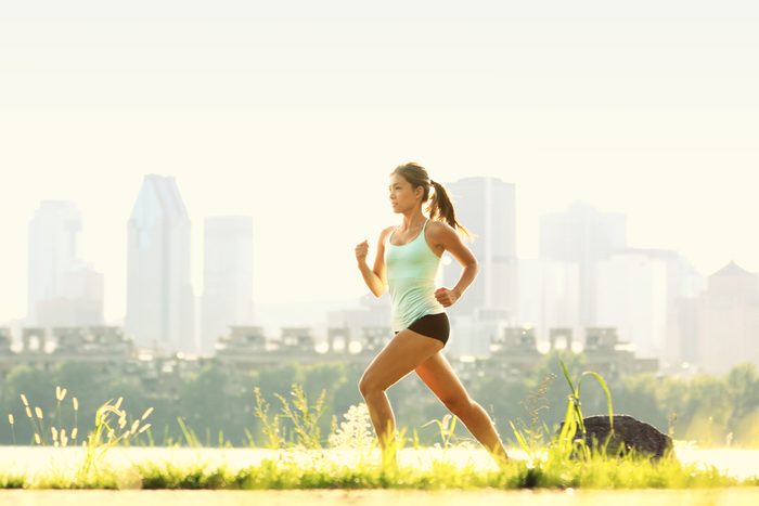 fit woman running