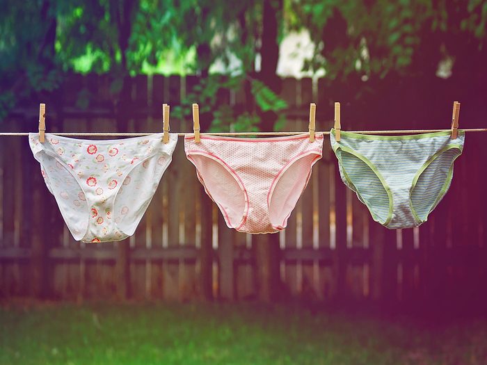 Gynecologist, underwear hanging on a clothesline
