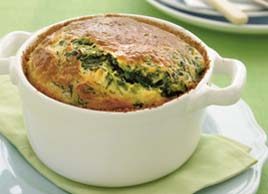 Spinach and goat’s cheese soufflé