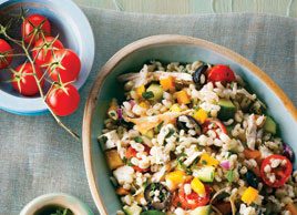 Greek Salad with Barley and Chicken