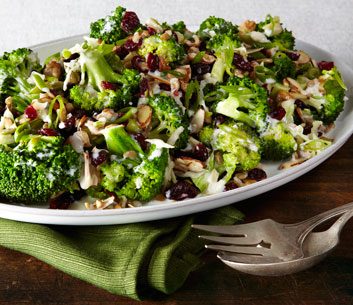 Healthy Broccoli, Cranberry & Almond Salad