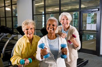 senior women weights resistance strength exercise dementia alzheimer's