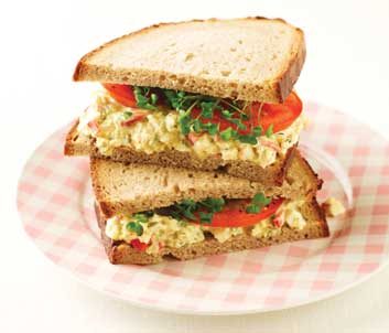 Curried Egg Salad Sandwich with Broccoli Sprouts