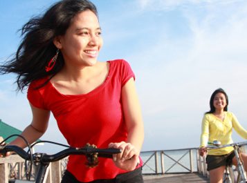 women on bikes