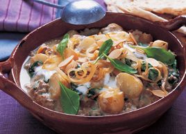 Pork Korma with Potatoes and Spinach