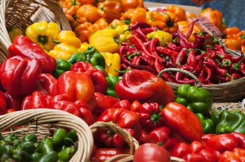 peppers at market