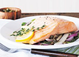 Baked salmon with capers