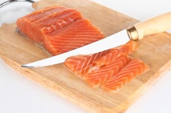 preparing salmon