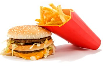 fast-food burger fries
