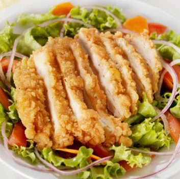 unhealthy fried chicken salad