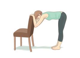 Hamstring stretch with chair