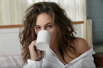 hangover woman morning coffee