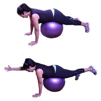 4. Kneeling Alternate Arm and Hip Extension (with Ball)