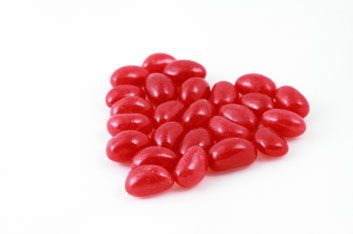 red heart jelly beans valentine's day