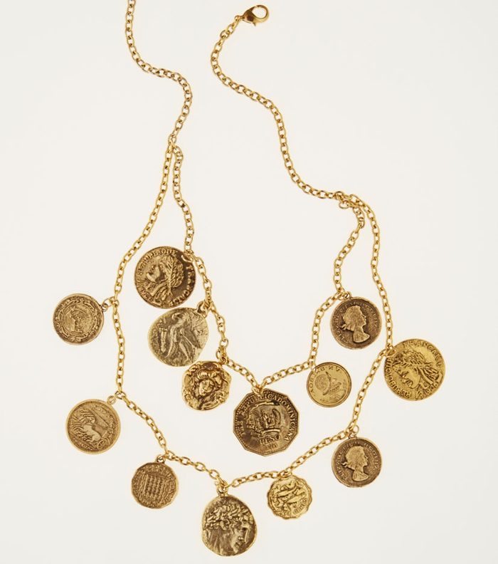 Gold-coloured metal coin necklace