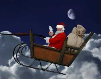 santa sleigh night dark