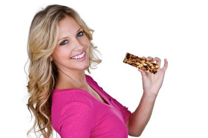 eating protein bar