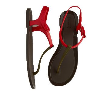 Rubber T-strap sandals 