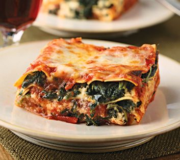 healthy vegetarian spinach lasagna
