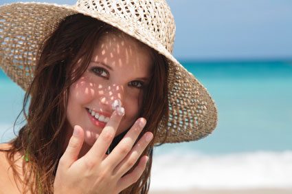 SPF sunscreen woman hat summer
