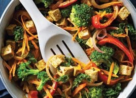 Stir-Fried Tofu and Vegetables in Curried Almond Butter Sauce