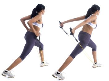 2. Triceps extension in a lunge position