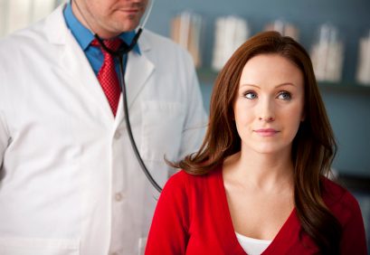 worried patient with doctor