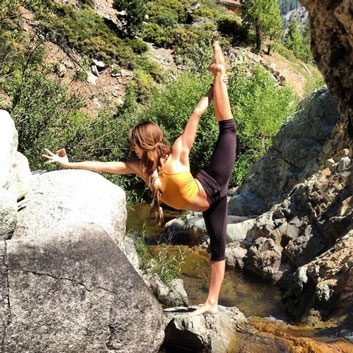 Yoga on a rock