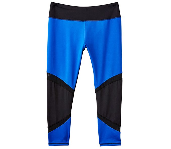 Blue and Black Running Capri, $30