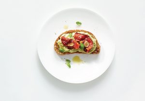 High-Protein Avocado Smash Toast with Roasted Tomatoes