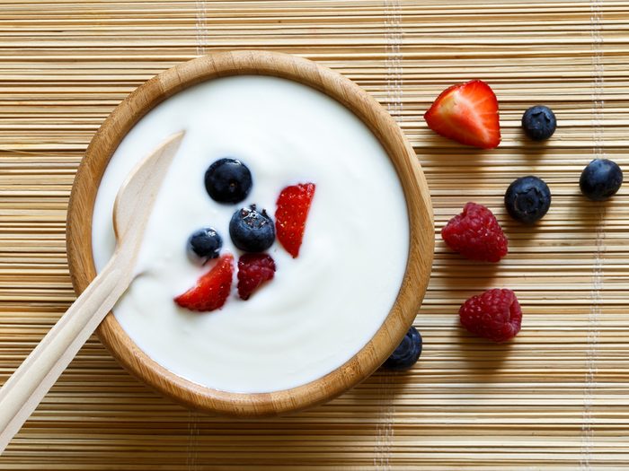 stay healthy during the holidays- yogurt and fruit