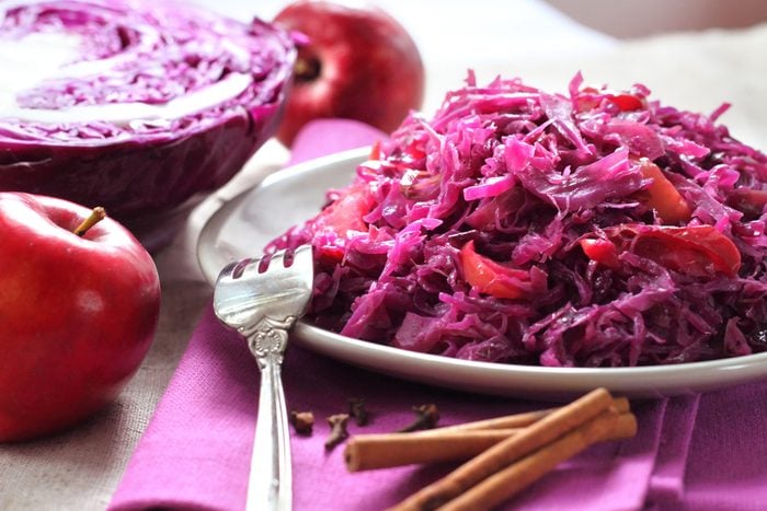 red cabbage and apple salad