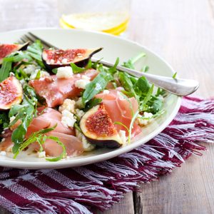 Quick And Healthy Fig and Prosciutto Salad with Orange Vinaigrette