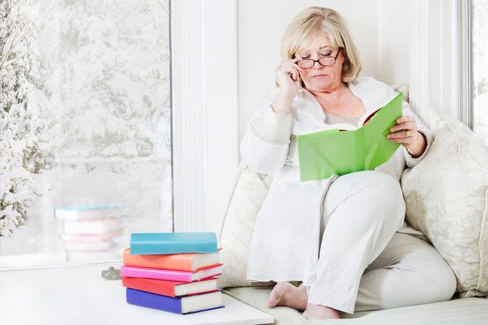 older woman reading
