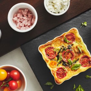 Ham and Goat Cheese Clafoutis