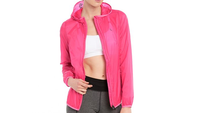 pink running jacket