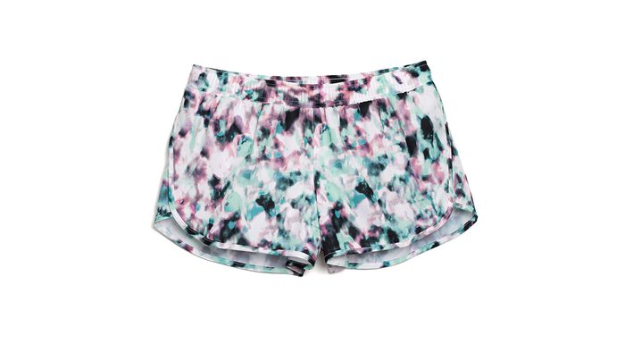 running shorts with watercolour pattern