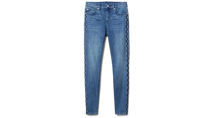 jeans with embroidered side seams